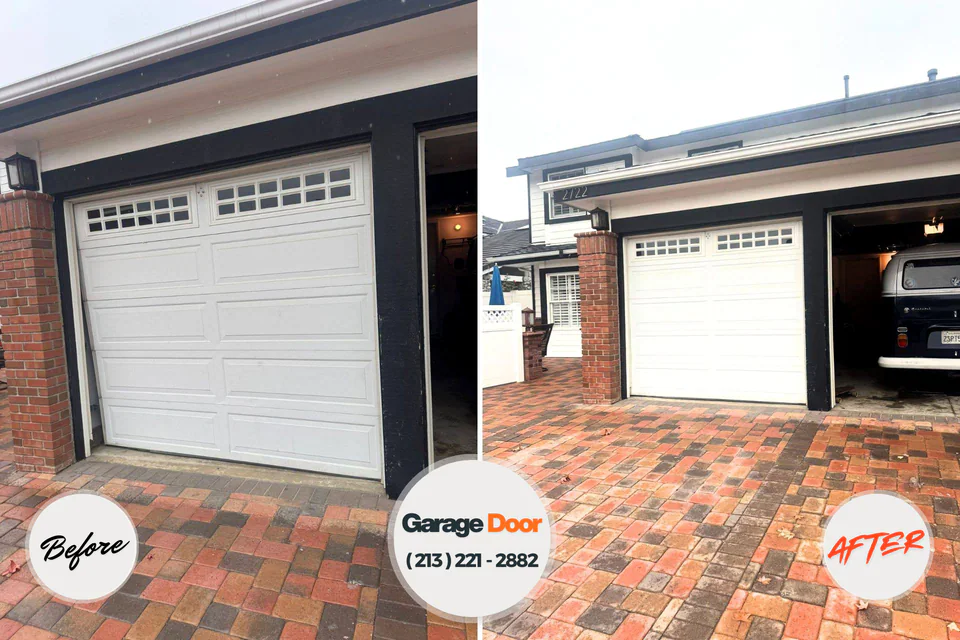 Before and after: garage door repair Jenks, OK
